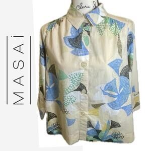 MAISA COPENHAGEN IDAKAI SHIRT COTTON SZ XS BUTTON UP VERSATILE LOOSELY STYLISH